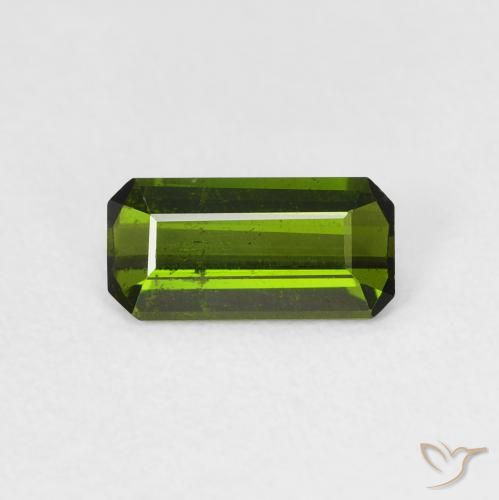 0.78ct Naturel Vert jaunâtre Tourmaline, Taille émeraude, VS