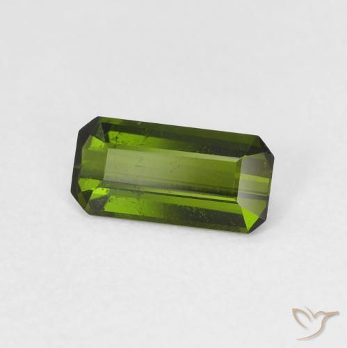 Tourmaline Vert jaunâtre naturelle Octogone / coupe Émeraude, 0.78 ct, VS