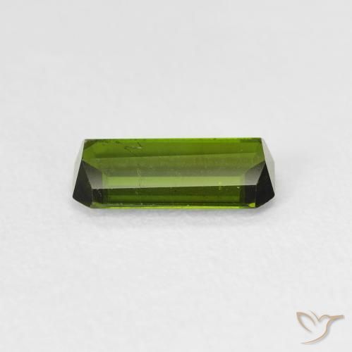 Tourmaline Vert jaunâtre naturelle Octogone / coupe Émeraude, 0.78 ct, VS