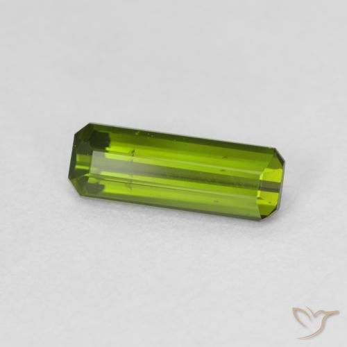 Tourmaline Vert chaud naturelle Octogone / coupe Émeraude, 0.90 ct, VVS-VS