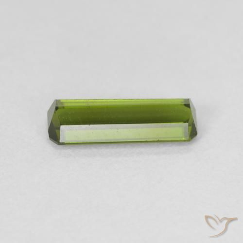 Tourmaline Vert chaud naturelle Octogone / coupe Émeraude, 0.90 ct, VVS-VS