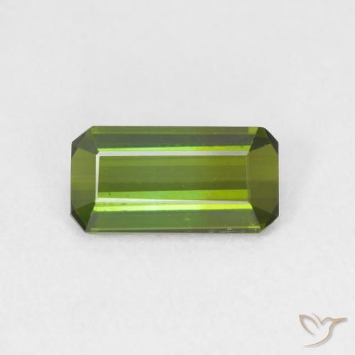 1.03ct Naturel Forêt verte Tourmaline, Taille émeraude, VVS