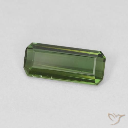 Tourmaline Vert jaunâtre naturelle Octogone / coupe Émeraude, 1.00 ct, VVS
