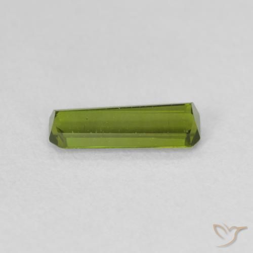 Tourmaline Vert chaud naturelle Octogone / coupe Émeraude, 0.61 ct, VVS-VS