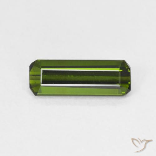 1.15ct Naturel Vert jaunâtre Tourmaline, Taille émeraude, VVS-VS