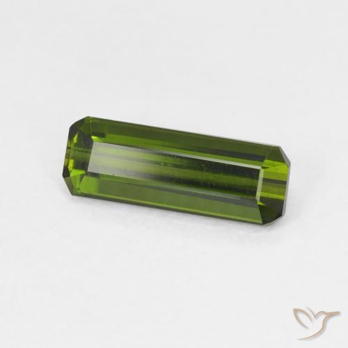 Tourmaline Vert jaunâtre naturelle Octogone / coupe Émeraude, 1.15 ct, VVS-VS