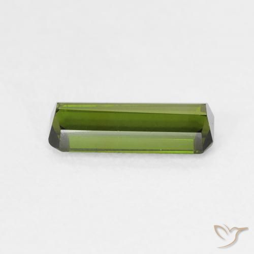 Tourmaline Vert jaunâtre naturelle Octogone / coupe Émeraude, 1.15 ct, VVS-VS