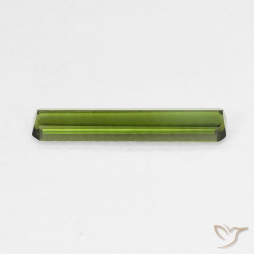 Tourmaline Vert forêt léger naturelle Octogone / coupe Émeraude, 0.91 ct, VVS-VS