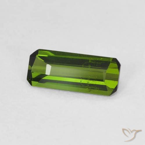 0.69ct Naturel Vert moyen Tourmaline, Taille émeraude, VS