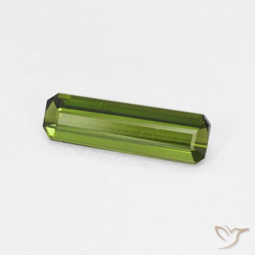 Tourmaline Vert foncé naturelle Octogone / coupe Émeraude, 0.74 ct, VVS-VS