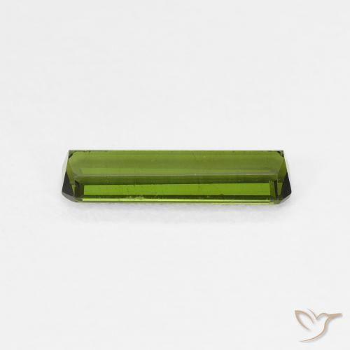 Tourmaline Vert foncé naturelle Octogone / coupe Émeraude, 0.74 ct, VVS-VS
