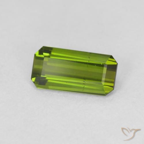 Tourmaline Vert chaud naturelle Octogone / coupe Émeraude, 0.98 ct, VS