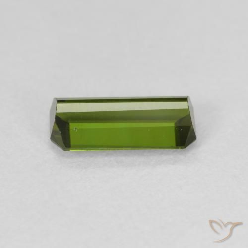 Tourmaline Vert chaud naturelle Octogone / coupe Émeraude, 0.98 ct, VS