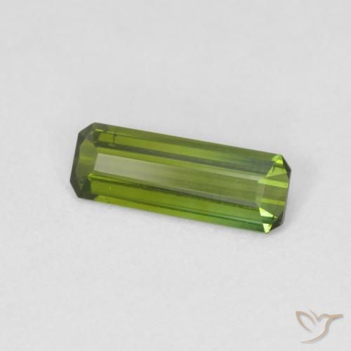 Tourmaline Vert chaud naturelle Octogone / coupe Émeraude, 0.83 ct, VS