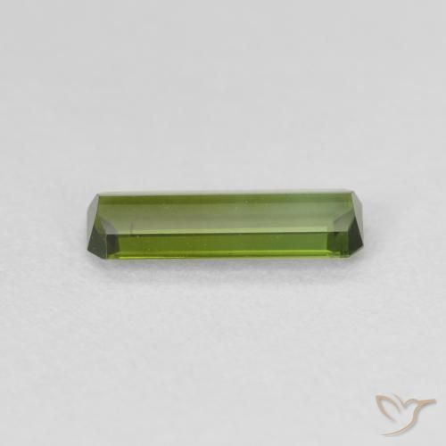Tourmaline Vert chaud naturelle Octogone / coupe Émeraude, 0.83 ct, VS