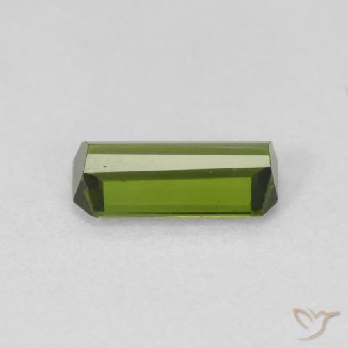 Tourmaline Vert chaud naturelle Octogone / coupe Émeraude, 0.65 ct, VS