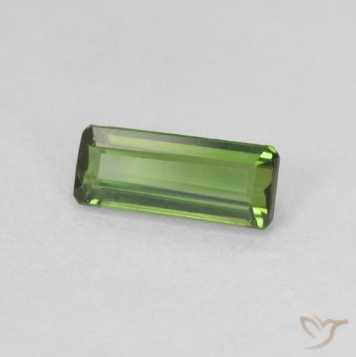 Tourmaline Vert foncé naturelle Octogone / coupe Émeraude, 0.83 ct, VS