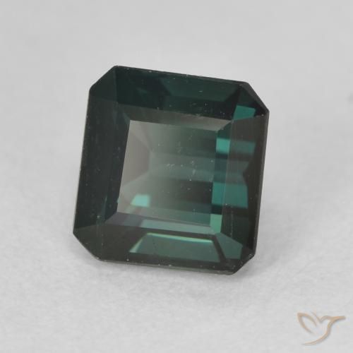 Tourmaline Vert bleuâtre naturelle Octogone / coupe Émeraude, 1.43 ct, VS