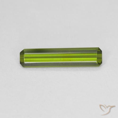 1.08ct Naturel Vert jaunâtre Tourmaline, Taille émeraude, VVS