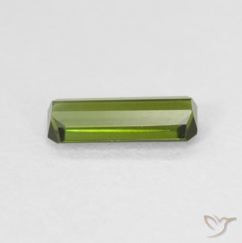 Tourmaline Vert foncé naturelle Octogone / coupe Émeraude, 0.70 ct, VVS