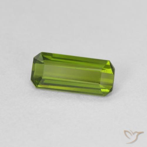 Tourmaline Vert foncé naturelle Octogone / coupe Émeraude, 0.86 ct, VVS