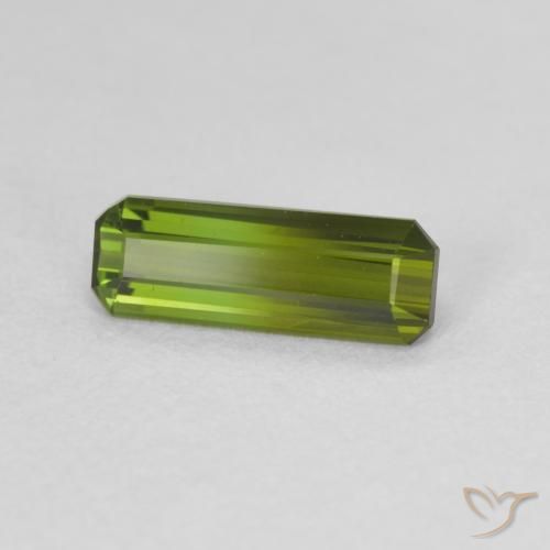 Tourmaline Vert jaunâtre naturelle Octogone / coupe Émeraude, 0.98 ct, VVS