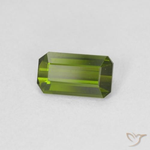 Tourmaline Vert jaunâtre naturelle Octogone / coupe Émeraude, 0.91 ct, VVS