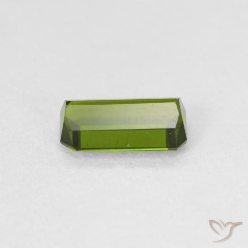 Tourmaline Vert jaunâtre naturelle Octogone / coupe Émeraude, 0.91 ct, VVS