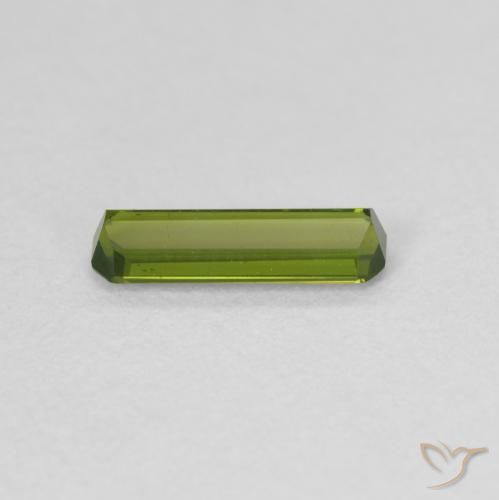 Tourmaline Vert chaud naturelle Octogone / coupe Émeraude, 0.55 ct, VVS-VS