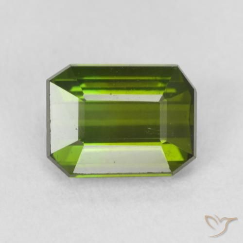1.20ct Naturel Vert jaunâtre Tourmaline, Taille émeraude, VVS-VS
