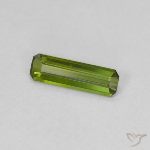Tourmaline Vert jaunâtre naturelle Octogone / coupe Émeraude, 0.67 ct, VVS
