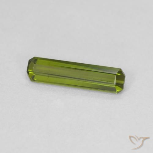 Tourmaline Vert foncé naturelle Octogone / coupe Émeraude, 0.66 ct, VVS