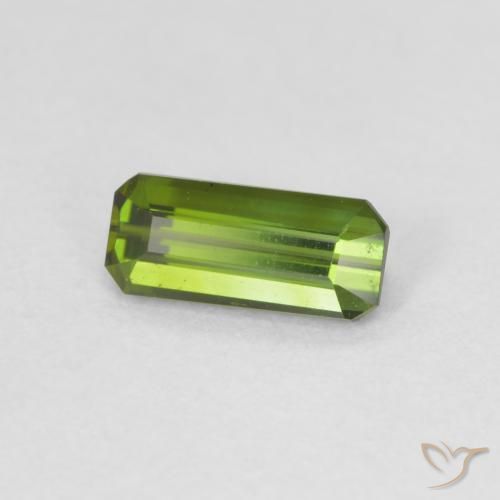 Tourmaline Vert jaunâtre naturelle Octogone / coupe Émeraude, 0.66 ct, VVS