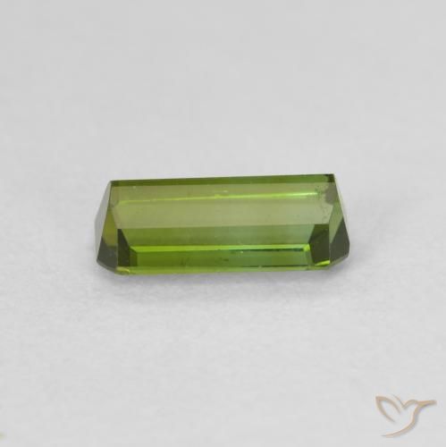 Tourmaline Vert jaunâtre naturelle Octogone / coupe Émeraude, 0.66 ct, VVS