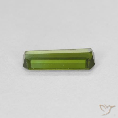 Tourmaline Vert foncé naturelle Octogone / coupe Émeraude, 0.99 ct, VVS