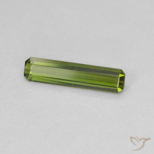 Tourmaline Vert moyen naturelle Octogone / coupe Émeraude, 0.81 ct, VVS