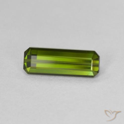 Tourmaline Vert moyen naturelle Octogone / coupe Émeraude, 1.11 ct, VVS