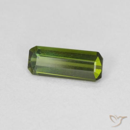 Tourmaline Vert foncé naturelle Octogone / coupe Émeraude, 0.62 ct, VVS