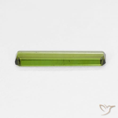 Tourmaline Vert foncé naturelle Octogone / coupe Émeraude, 0.94 ct, VVS