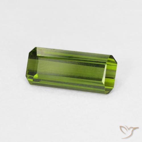 Tourmaline Vert moyen naturelle Octogone / coupe Émeraude, 1.08 ct, VVS