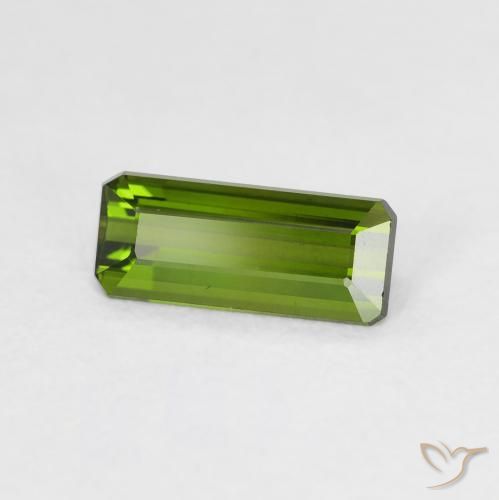 Tourmaline Vert foncé naturelle Octogone / coupe Émeraude, 0.95 ct, VVS