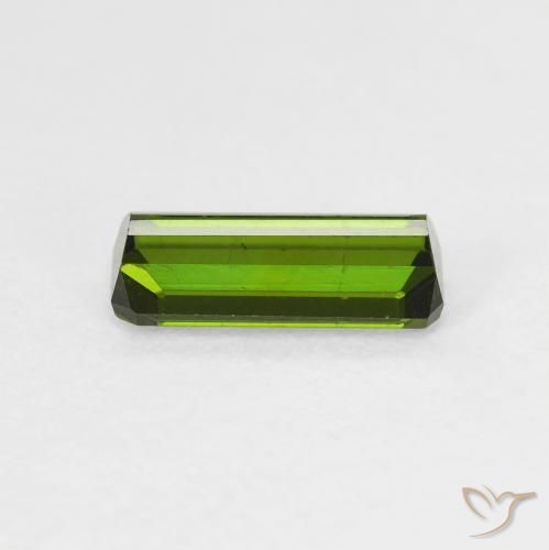 Tourmaline Vert foncé naturelle Octogone / coupe Émeraude, 0.95 ct, VVS
