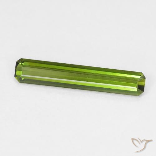 Tourmaline Vert foncé naturelle Octogone / coupe Émeraude, 1.08 ct, VVS