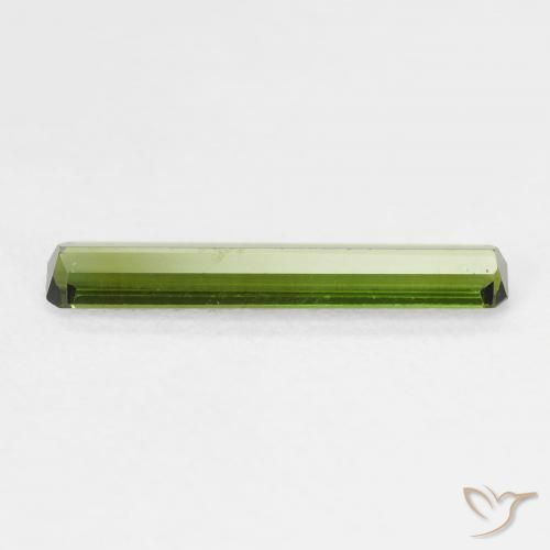 Tourmaline Vert foncé naturelle Octogone / coupe Émeraude, 1.08 ct, VVS