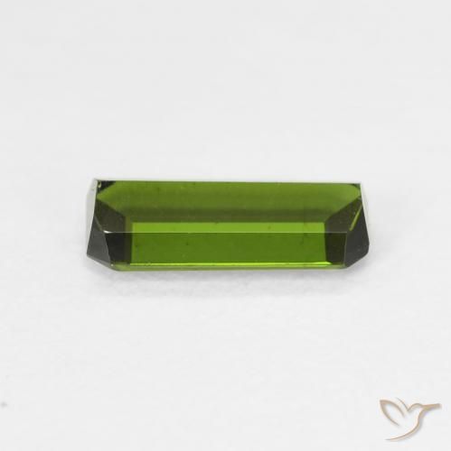 Tourmaline Vert foncé naturelle Octogone / coupe Émeraude, 0.77 ct, VVS