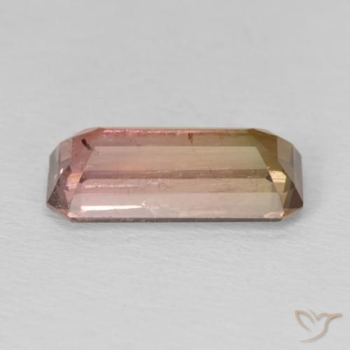 Tourmaline Bicolore naturelle Octogone / coupe Émeraude, 3.60 ct, SI