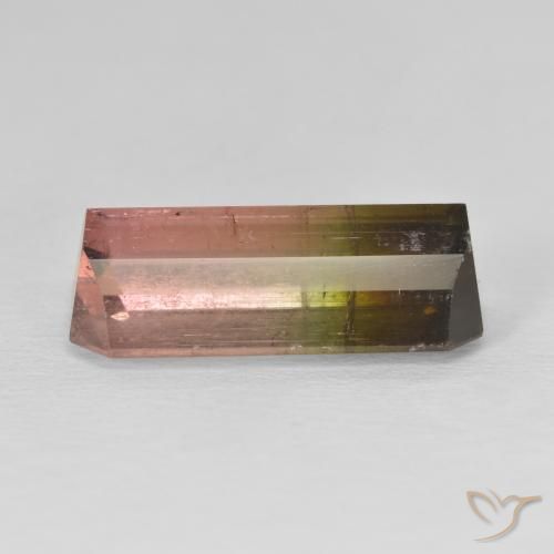 Tourmaline Bicolore naturelle Octogone / coupe Émeraude, 7.99 ct, SI