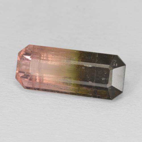 Tourmaline Bicolore naturelle Octogone / coupe Émeraude, 5.84 ct, SI