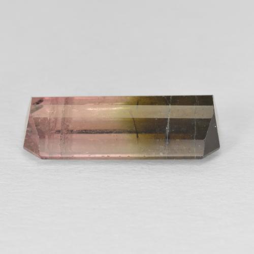 Tourmaline Bicolore naturelle Octogone / coupe Émeraude, 5.84 ct, SI