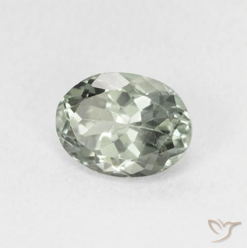 Tourmaline Gris vert moyen naturelle ovale, 1.38 ct, VS